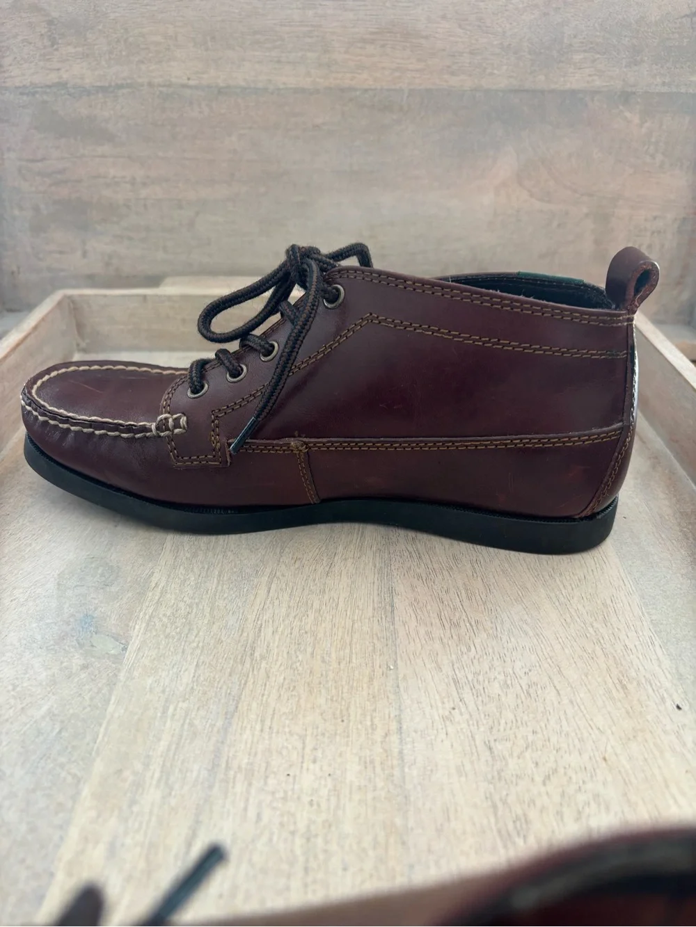 Wmn‎ eastland Seneca Lace-Up Leather Moc Toe Boots limited edition Brown Sz 7.5